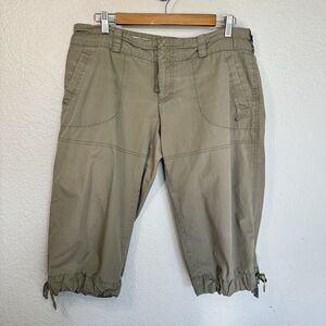 Nike Capris Women L Green Cotton VTG Low Rise Cargo Pockets Utilitarian Y2K 90s